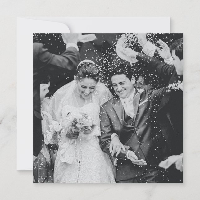 Classic Crimson Red Rose Lace Square Wedding Photo Thank You Card (Front)
