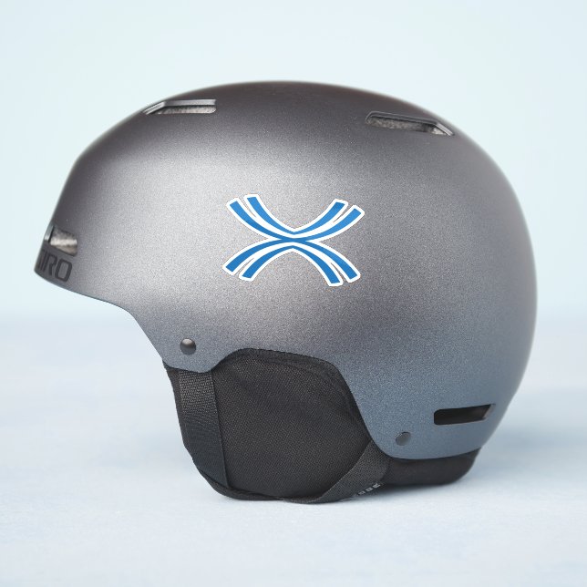 Classic Cross Line Letter X Monogram (Helmet Side)