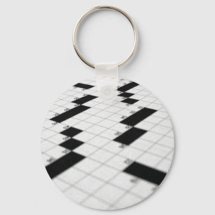Classic Crossword Puzzle Grid keychain