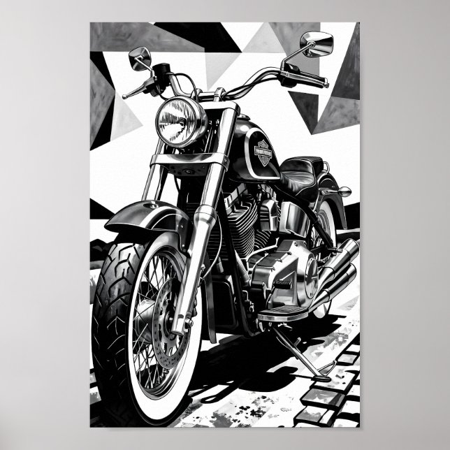 Classic Cruiser Spirit Monochrome Poster (Front)