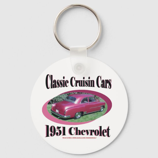 Classic Cruisin Cars 1951 Chevrolet Key Ring (Front)