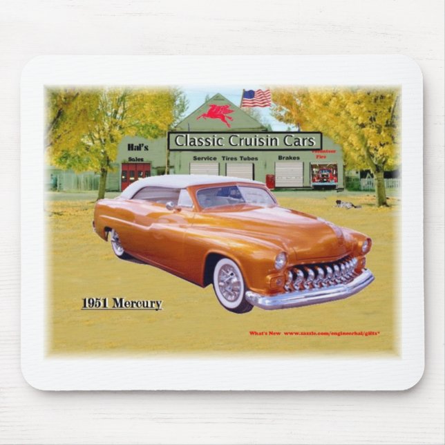 Classic Cruisin Cars 1951 Mercury Mousrpad Mouse Mat (Front)