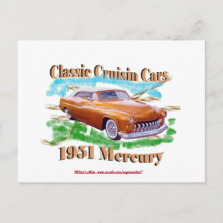 Classic Cruisin Cars 1951 Mercury Postcard