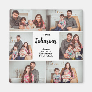 Classic Custom 6 Family Photo Collage Keepsake Magnet