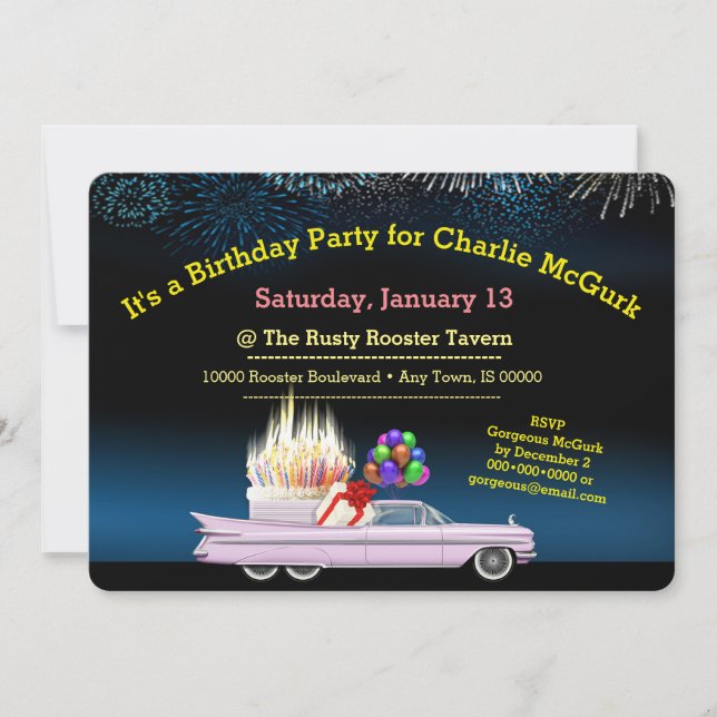 Classic Custom Birthday Party Invitation (Front)