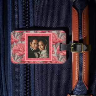 Classic Custom Carnation Sparkle Outdoor Wedding Luggage Tag