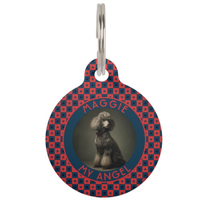 Classic Custom Cat Dad Gift Square Pet Tag (Front)