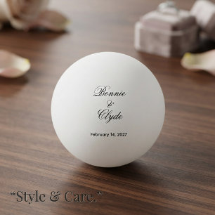 Classic Custom Couple Names Date Ping Pong Gift Ball