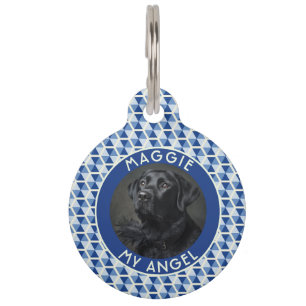 Classic Custom Dog Gift Honeycomb Print Pet Tag