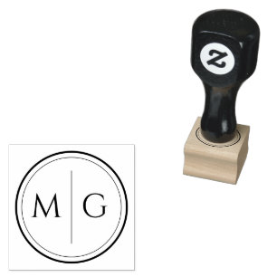 Classic Custom Initial Wedding Rubber Stamp