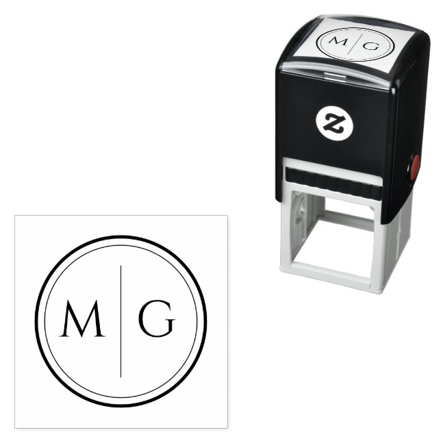 Classic Custom Initial Wedding Self-inking Stamp (In Situ)