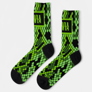 Classic Custom Name Snake Animal Print Pattern Socks