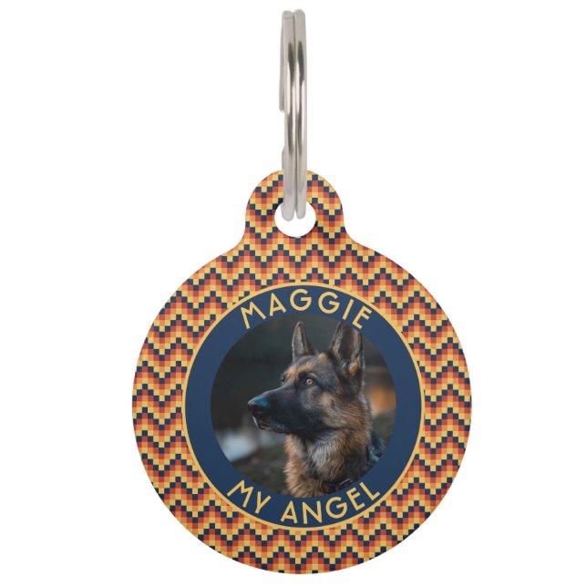 Classic Custom Pet Appreciation Gift Chevron Geome Tag (Front)