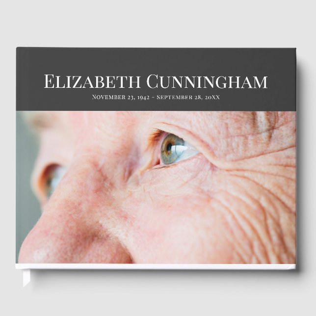 Classic Custom Photo Memorial Guest Book (Front)
