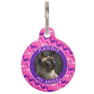 Classic Custom Puppy Parent Gift Abstract Chevron Pet Tag