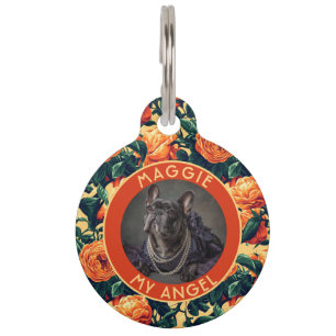 Classic Custom Puppy Parent Gift Rose Pet Tag