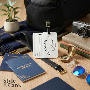 Classic Custom Script Groomsmen Gift Luggage Tag