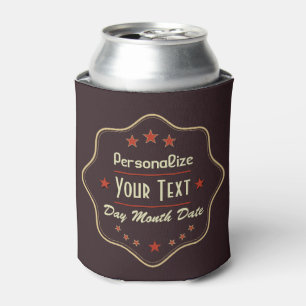Classic Custom Text Retro Label Can Cooler