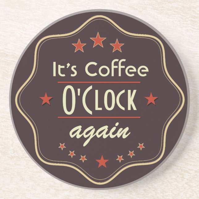 Classic Custom Text Retro Label Coaster (Front)