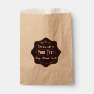 Classic Custom Text Retro Label Favour Bags