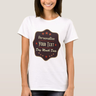 Classic Custom Text Retro Label T-Shirt