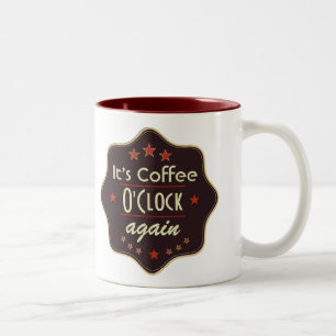 Classic Custom Text Retro Label Two-Tone Coffee Mug