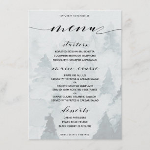 Classic Customisable Winter Theme Dinner Menu