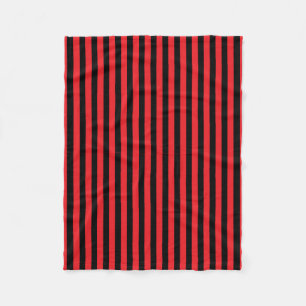Classic Cute Modern Black and Red Striped Fleece Blanket