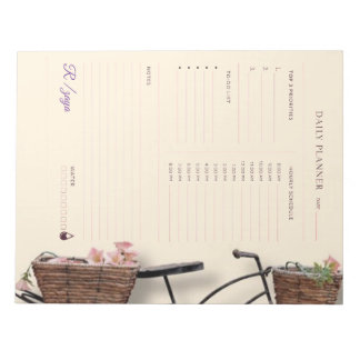 Classic cute Pastel purple and black Daily Planner Notepad