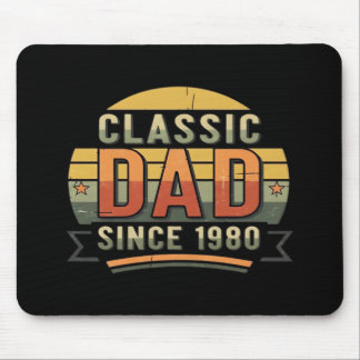 Classic Dad Since 1980  Vintage Retro  Mouse Mat