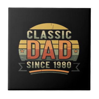 Classic Dad Since 1980  Vintage Retro  Tile