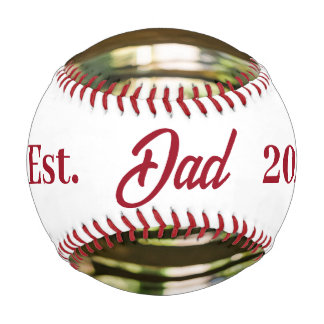 Classic Dad Year Photo Red Baseball
