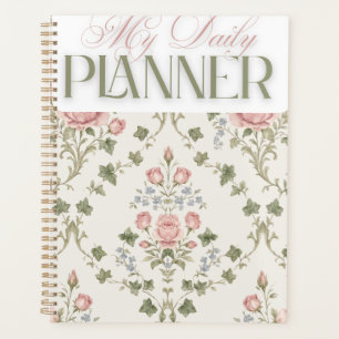 Classic Damask Floral "My Daily Planner" Planner