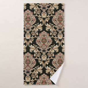 classic damask jacquard pattern with frameabstract bath towel