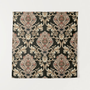 classic damask jacquard pattern with frameabstract tapestry