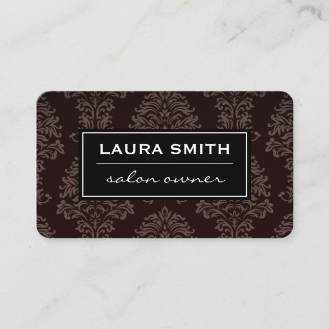 Classic Damask pattern Business Card (Front)
