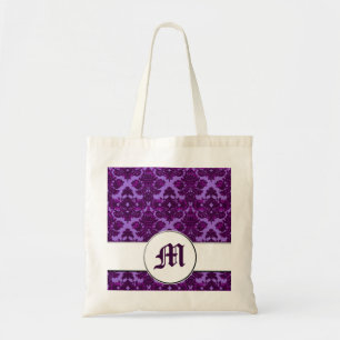 Classic Damask Purple (Monogram) Tote Bag