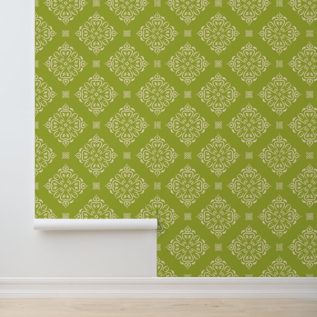 Classic damask seamless pattern wallpaper (Application)
