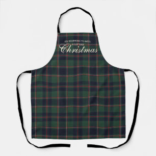 Classic Dark Blue Red Green Plaid Pattern Apron