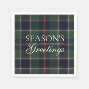 Classic Dark Blue Red Green Plaid Pattern Napkin