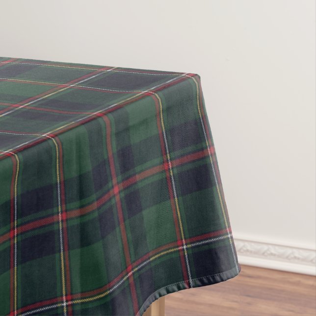 Classic Dark Blue Red Green Plaid Pattern Tablecloth (In Situ)