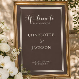 Classic Dark Brown Old Money Wedding Poster
