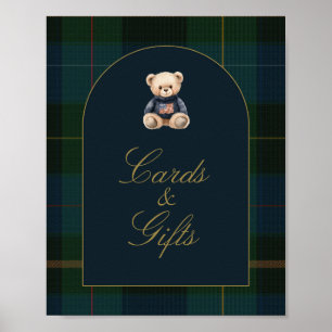 Classic Dark Green Plaid Baby Shower Cards & Gifts Poster