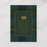 Classic Dark Green Plaid Equestrian Baby Shower