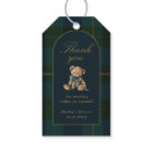 Classic Dark Green Plaid Thank You Favor Tags