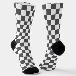 Classic dark grey chequerboard socks