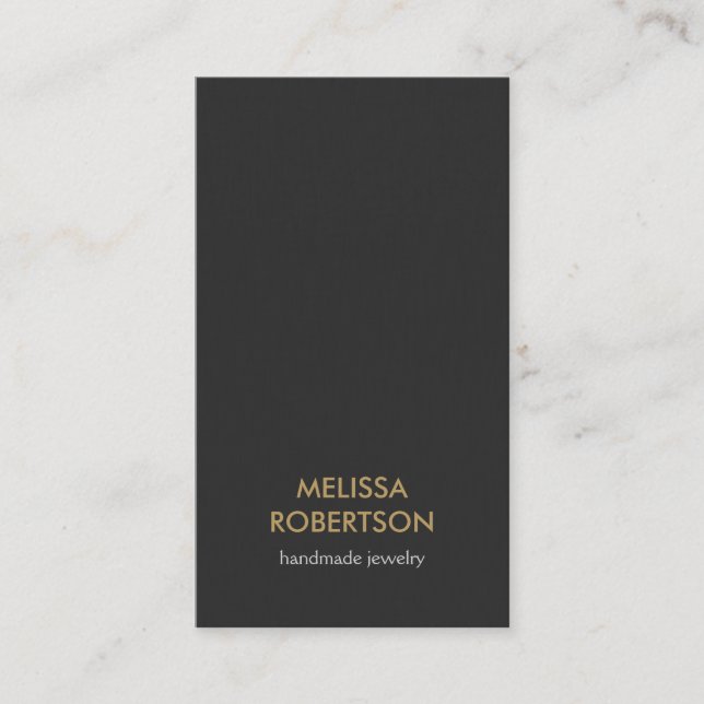 Classic Dark Grey Jewellery Design Business Card (Front)