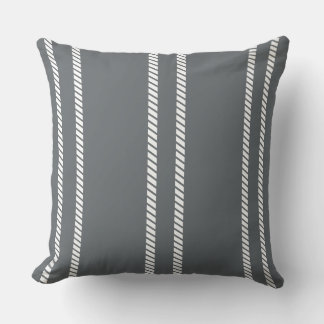 Classic Dark Grey with Stripes Throw Pillow