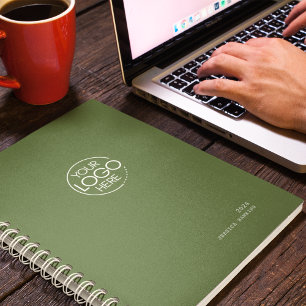 Classic Dark Olive Green Modern Logo Weekly Planner