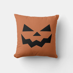 Classic Dark Orange Jack-o-lantern pumpkin face Cushion